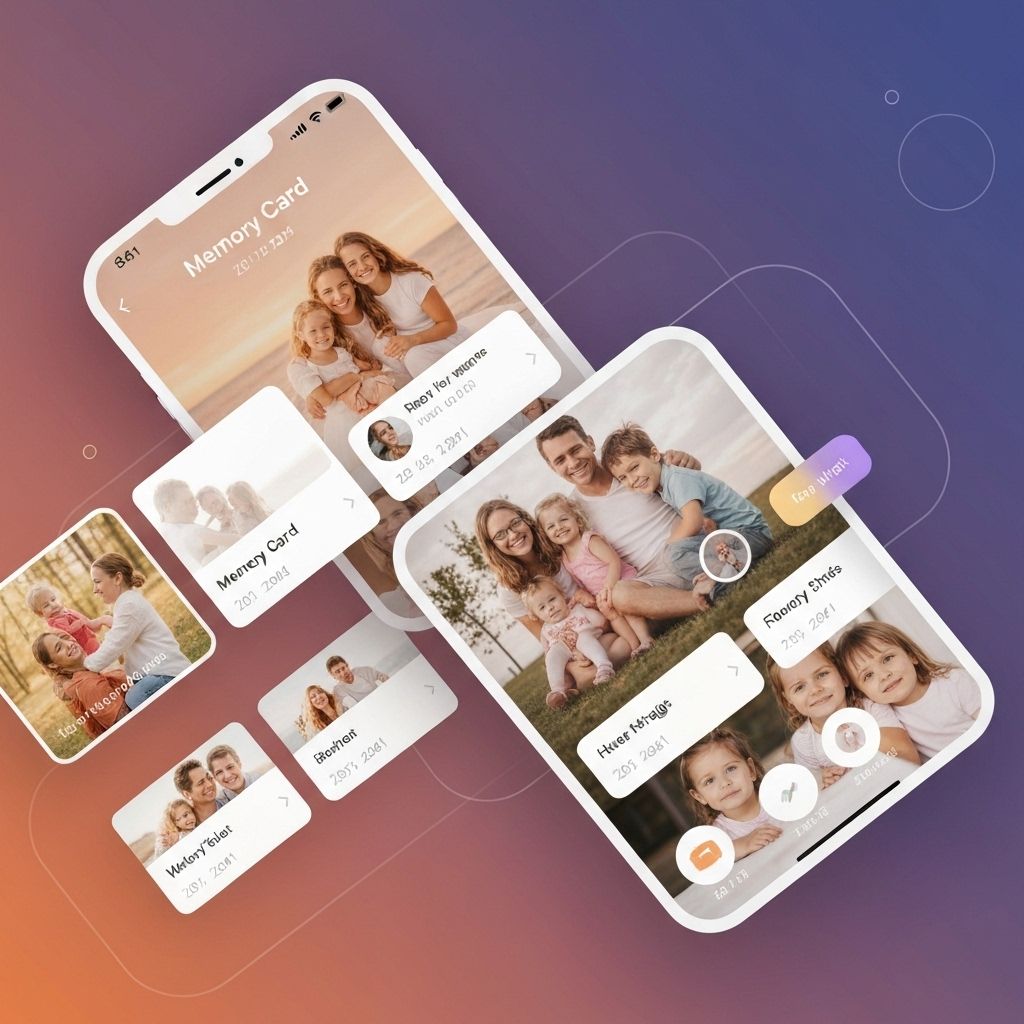 MemoPod Timeline showing precious moment cards